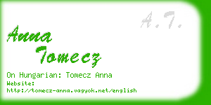 anna tomecz business card